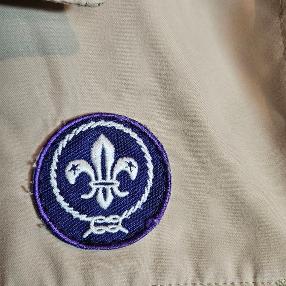 Men's Tan Boy Scouts Of America Uniform Shirt With Vented Back BSA‎ Size Small - Picture 7 of 8